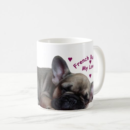 Französische Bulldogge Kaffeetasse (VorderseiteRechts)