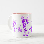 Französische Bulldogge-Kaffeetasse Zweifarbige Tasse (Vorderseite Links)