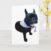 Französische Bulldogge Karte (Gelbe Blume)