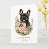 Französische Bulldogge Karte (Gelbe Blume)