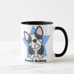 Französische Bulldogge Kawaii Stern BWs Tasse