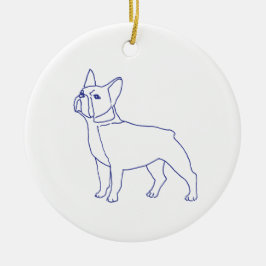 Französische Bulldogge Keramik Ornament