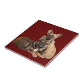 Französische Bulldogge Keramikfliese (Seite)