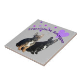 Französische Bulldogge Keramikfliese (Seite)