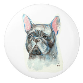 Französische Bulldogge Keramikknauf