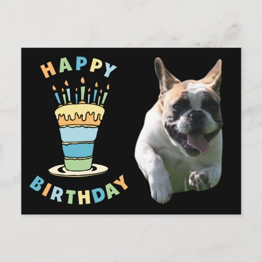 französische Bulldogge Kerzen French Bulldog  Postkarte (Vorderseite)