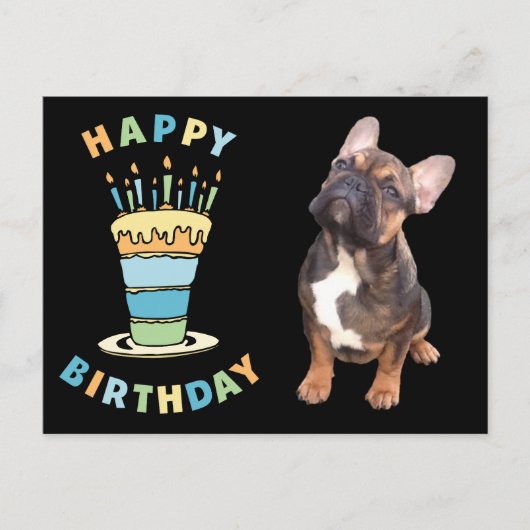 französische Bulldogge Kerzen French Bulldog Postkarte (Vorderseite)