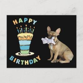 französische Bulldogge Kerzen French Bulldog Postkarte