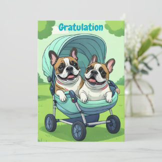 Französische Bulldogge Kinderwagen Einladung