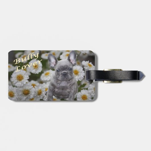 Französische Bulldogge Kofferanhänger (Rückseite horizontal)