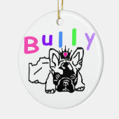 Französische Bulldogge Krone French Bulldog Keramik Ornament (Links)