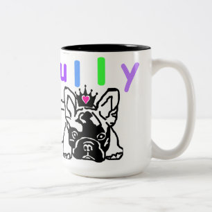 Französische Bulldogge Krone French Bulldog Zweifarbige Tasse