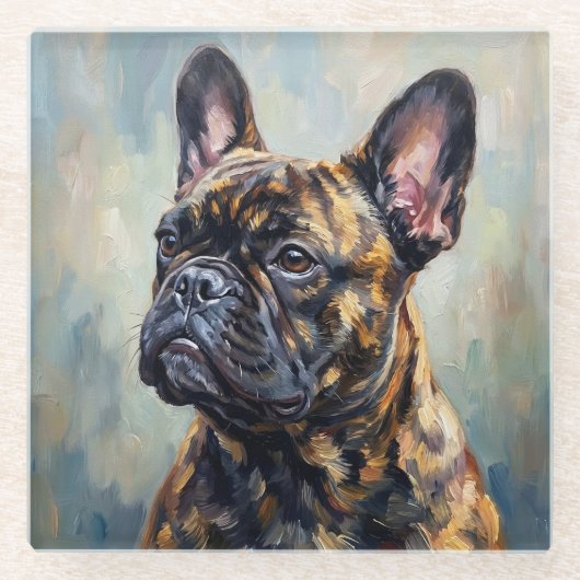 Französische Bulldogge Kunst Untersetzer (Vorderseite)