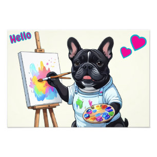 Französische Bulldogge Künstler French Bulldog Fotodruck