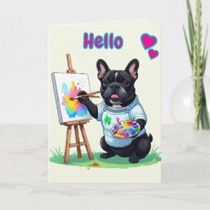 Französische Bulldogge Künstler French Bulldog Karte