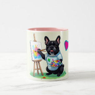 Französische Bulldogge Künstler French Bulldog Zweifarbige Tasse
