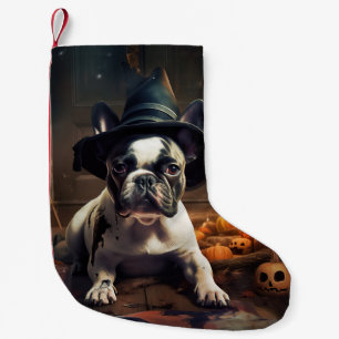 Französische Bulldogge Kürbisse Halloween Gruselig Kleiner Weihnachtsstrumpf