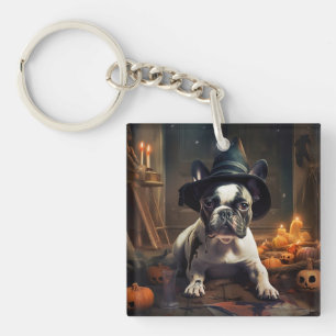 Französische Bulldogge Kürbisse Halloween Gruselig Schlüsselanhänger