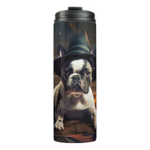 Französische Bulldogge Kürbisse Halloween Gruselig Thermosbecher