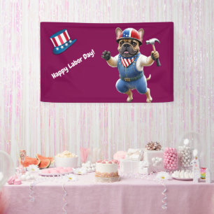 Französische Bulldogge Labor Day French Bulldog Banner