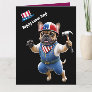 Französische Bulldogge Labor Day French Bulldog Karte
