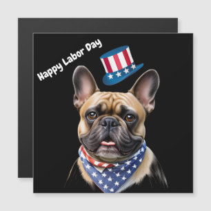 Französische Bulldogge Labor Day French Bulldog Magnetkarte