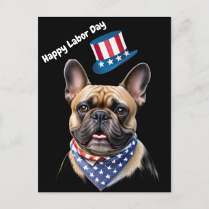 Französische Bulldogge Labor Day French Bulldog Postkarte