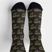 Französische Bulldogge läuft Socken (Oben)