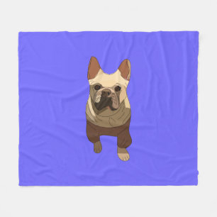 Französische Bulldogge, Lavendel Lila Fleecedecke