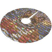 Französische Bulldogge Lichterkette Weihnachten  Polyester Weihnachtsbaumdecke (Schrägansicht)