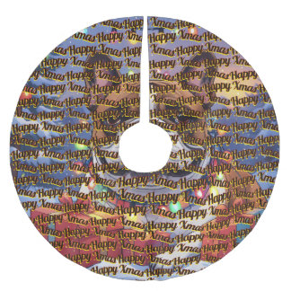 Französische Bulldogge Lichterkette Weihnachten Polyester Weihnachtsbaumdecke