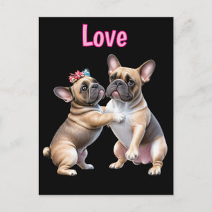 Französische Bulldogge Liebe Französische Bulldog Feiertagspostkarte