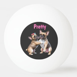 Französische Bulldogge Liebe  Französische Bulldog Tischtennisball