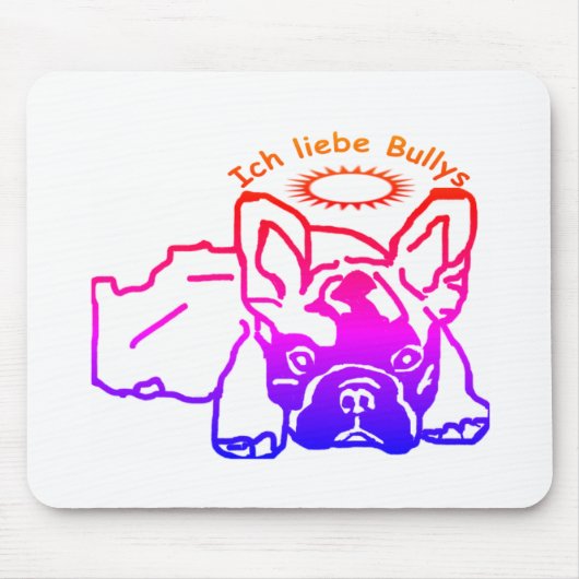 Französische Bulldogge Liebe French Bulldog Mousepad (Vorne)