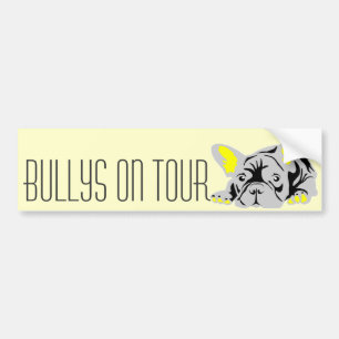 Französische Bulldogge liegt zeitgenössisch person Autoaufkleber
