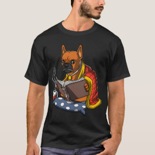 Französische Bulldogge liest ein Buch T-Shirt