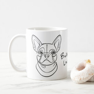Französische Bulldogge Linienkunst. Klein gebaut. Kaffeetasse