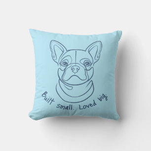Französische Bulldogge Linienkunst. Klein gebaut. Kissen