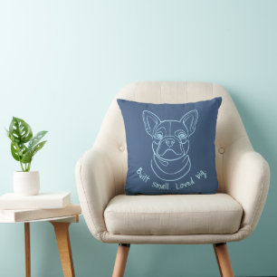 Französische Bulldogge Linienkunst. Klein gebaut.  Kissen