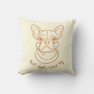 Französische Bulldogge Linienkunst. Klein gebaut. Kissen