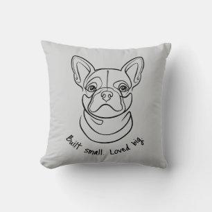 Französische Bulldogge Linienkunst. Klein gebaut. Kissen