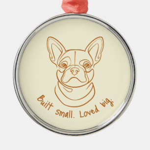 Französische Bulldogge Linienkunst. Klein gebaut. Ornament Aus Metall