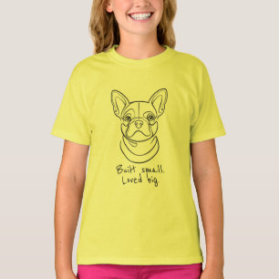 Französische Bulldogge Linienkunst. Klein gebaut. T-Shirt