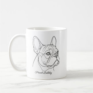 Französische Bulldogge Linienzeichnung Individuell Kaffeetasse