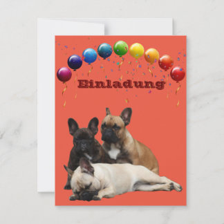 Französische Bulldogge Luftballon French Bulldog Einladung
