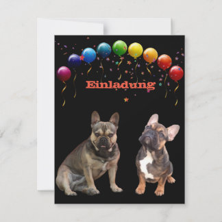 Französische Bulldogge Luftballon French Bulldog Einladung