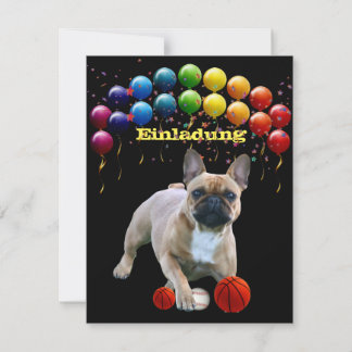 Französische Bulldogge Luftballon French Bulldog Einladung
