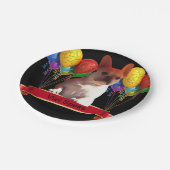 Französische Bulldogge Luftballon French Bulldog Pappteller (Schrägansicht)