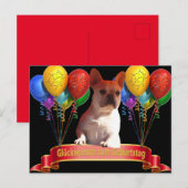 französische Bulldogge Luftballon French Bulldog Postkarte (Vorne/Hinten)