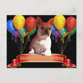 französische Bulldogge Luftballon French Bulldog Postkarte